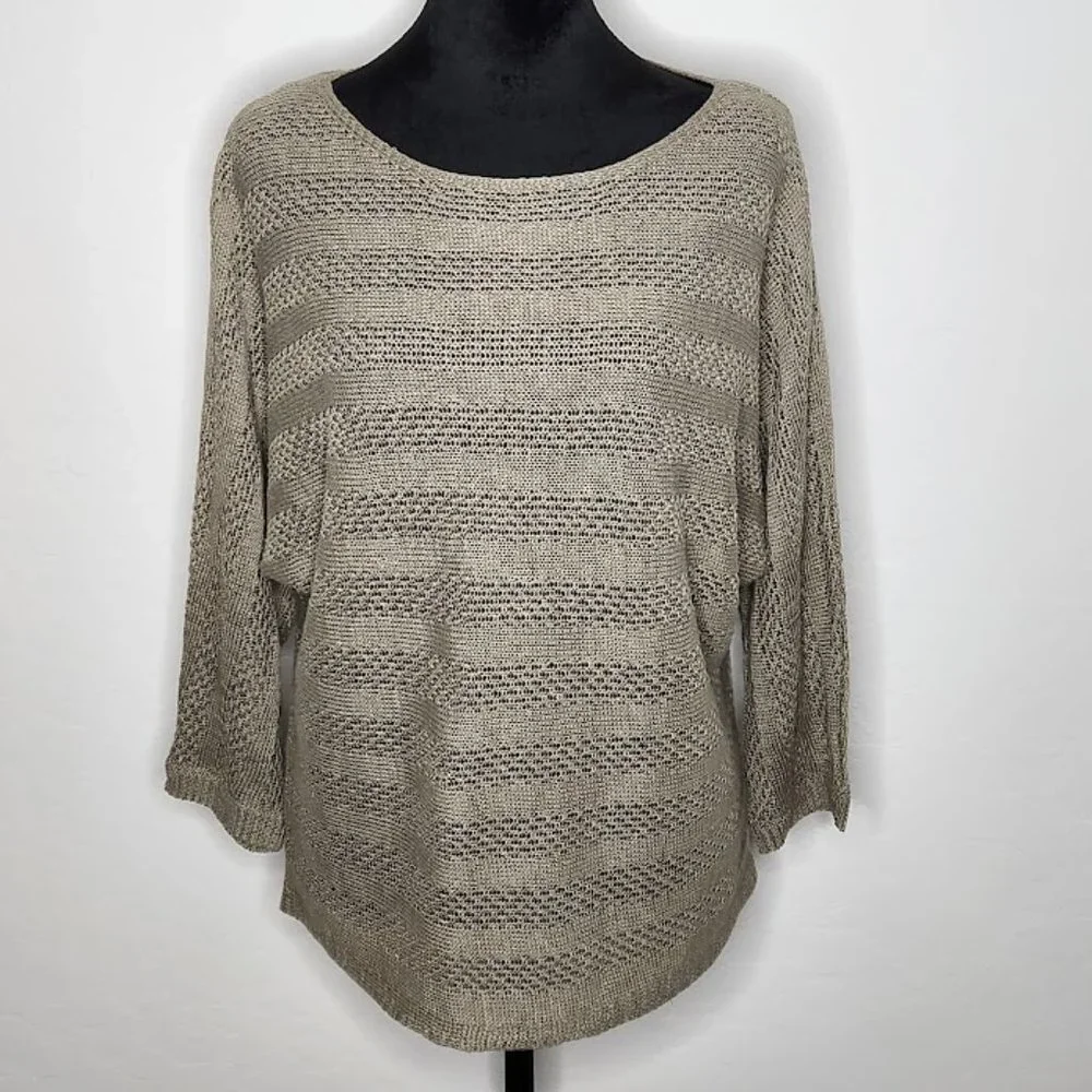 Tahari Woman's Linen Knit Sweater Top Size Small - Picture 1 of 4
